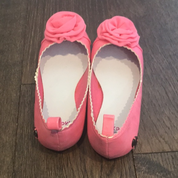 Pink Kids Dress Shoes with Big Rose - Picture 2 of 5